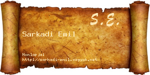 Sarkadi Emil névjegykártya